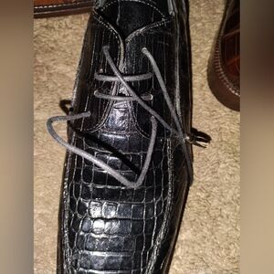 Black Crocodile Pattern Men's Shoe